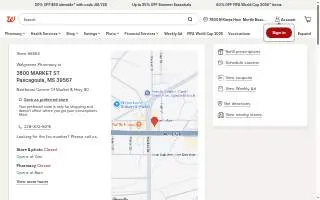 Walgreens Pharmacy of Pascagoula website
