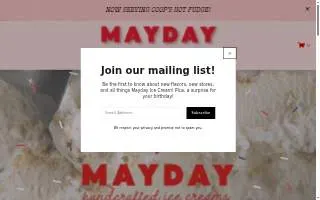 Mayday Icecream Belhaven of Pearl website