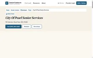 Pearl Senior Center website