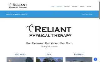 Reliant Physical Therapy of Pearl website