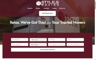 Styles Moving of Ridgeland website