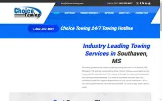 Choice Towing of Southaven website