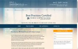 Eric L Sappenfield LLC of Southaven website