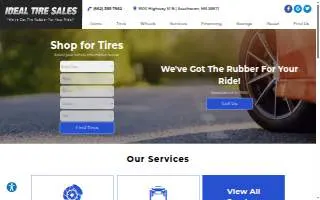 Ideal Tire Sales website