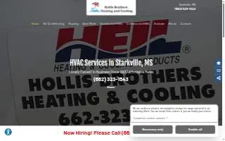 Hollis Brothers Heating & Air website