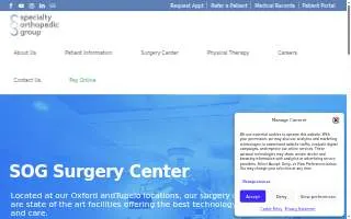 Specialty Orthopedic Group of Tupelo website