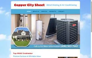 Copper City Sheet Metal Heating & Air Conditioning website
