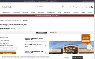 Ashley Store of Belgrade website