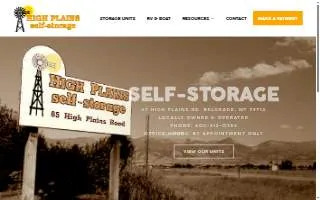 High Plains Self Storage website