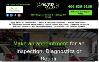 Auto Tech Specialists of Billings website