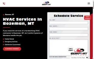 Comfort Systems of Montana website
