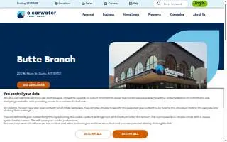 Clearwater Credit Union of Butte website