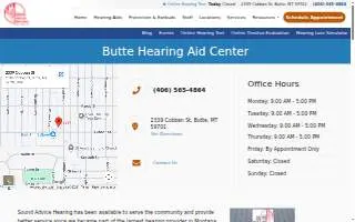 Hearing Aid Institute of Butte website