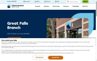 Clearwater Credit Union of Great Falls website