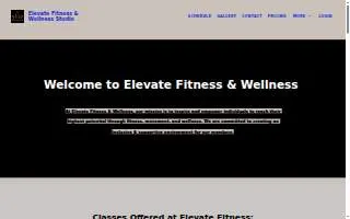 Elevate Fitness & Wellness Studio website