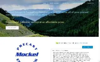 Mockel Precast & Excavating website