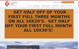 Copper Lion Storage website