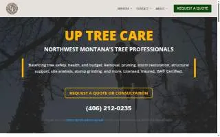 Up Tree Care website