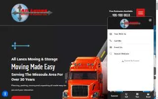 All Lanes Moving & Storage website