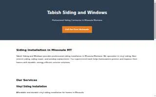 Tabish Siding and Windows website