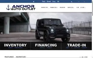 Anchor Auto Outlet of Apex website