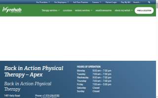 Back in Action Physical Therapy of Apex
