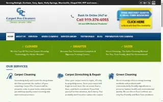 Carpet Pro Cleaners of Apex website