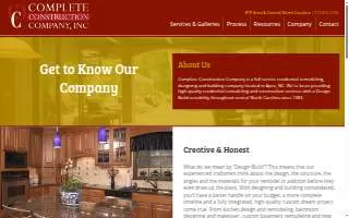Complete Construction Company, North Carolina website