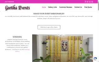 Geetika Events website
