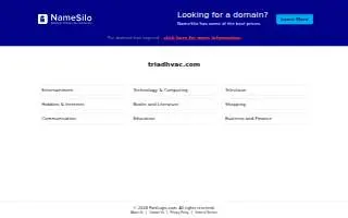 Triad Heating & Cooling Inc. website