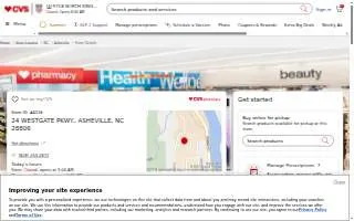 CVS Pharmacy of Asheville website