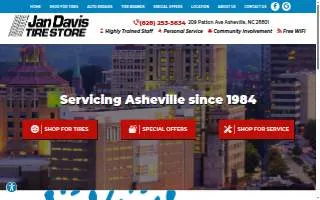 Jan Davis Tire Store website