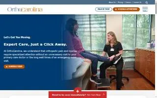 OrthoCarolina Boone Physical Therapy website
