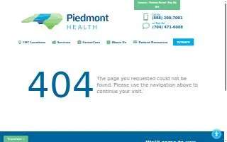 Piedmont Health Services Burlington Community Health Center website