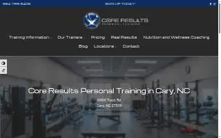 Core Results Personal Training of Cary website