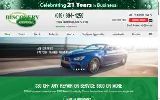 Discovery Automotive website