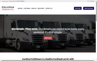 Carolina Freightways Inc website