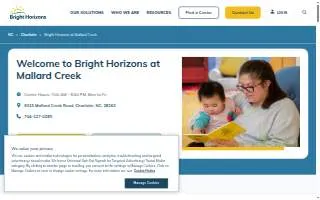Bright Horizons at Mallard Creek website