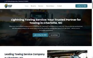 Lightning Towing Service website