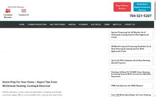 McClintock Heating and Cooling of Charlotte website