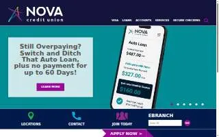 Nova Credit Union of Charlotte website