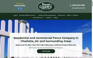 Town & Country Fence of Charlotte website