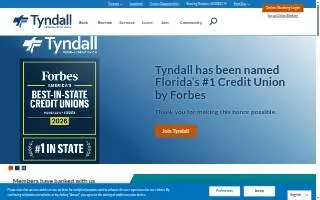 Tyndall Federal Credit Union of Lynn Haven website