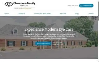 Clemmons Family Eye Care website