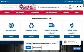 Wagner Appliance Sales of Clemmons website