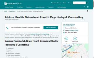 Atrium Health Behavioral Health Psychiatry & Counseling of Concord