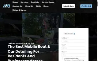 AJW Detailing of Cornelius website