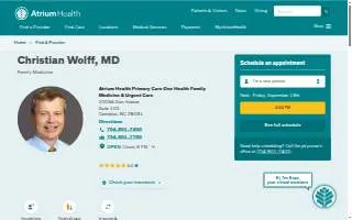 Christian Wolff, MD website