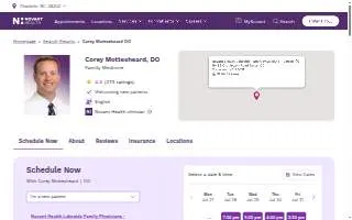 Corey Mottesheard, DO website