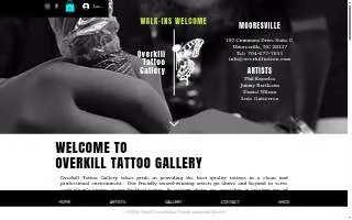 Overkill Tattoo Gallery website